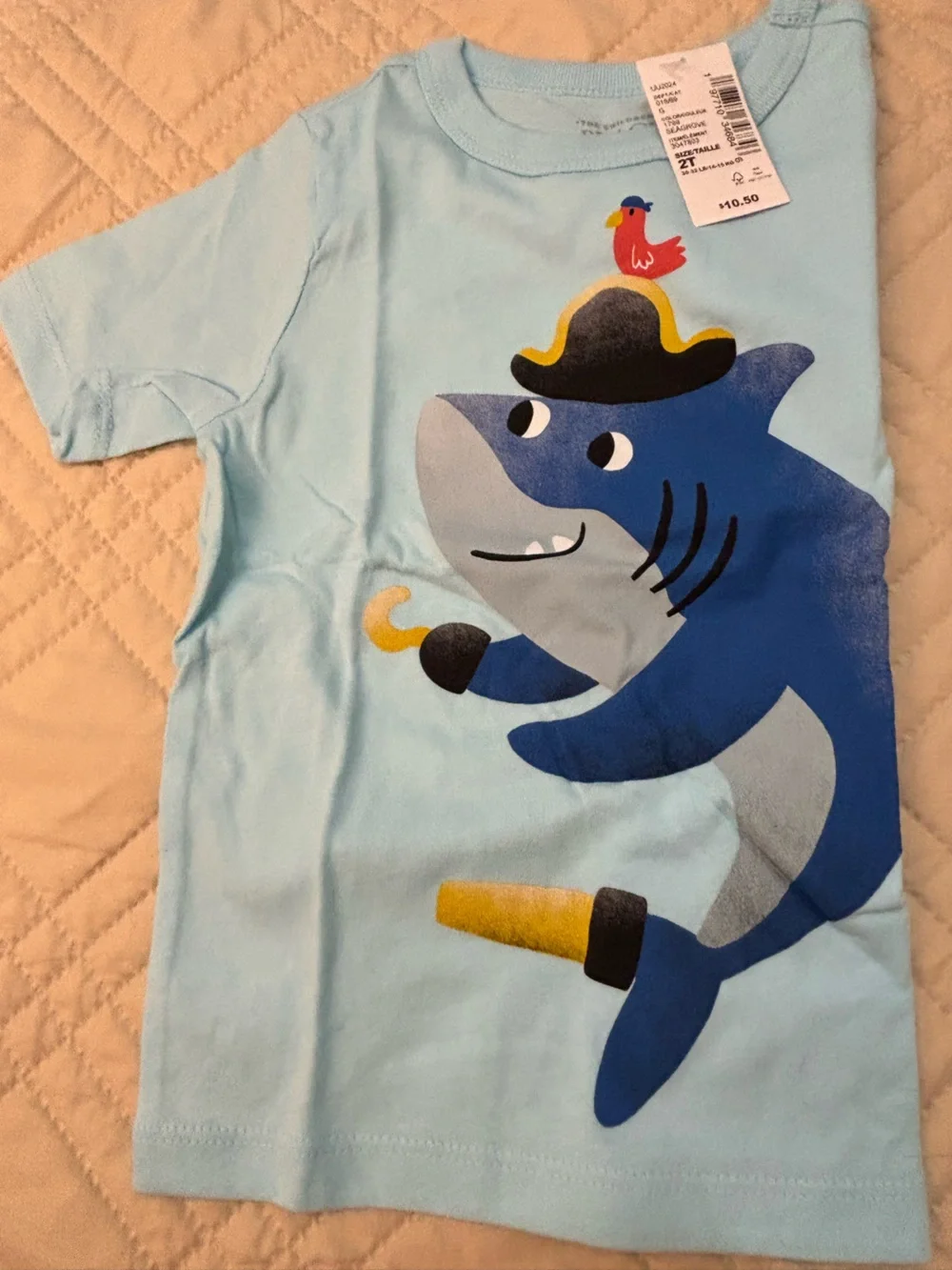 The Children's Place Light Blue Shark Pirate Tee